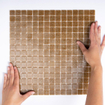 The Mosaic Factory Amsterdam mozaïektegel - 32.2x32.2cm - wand en vloertegel - Vierkant - Glas Light Brown Mat SW62110