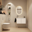 MONDIAZ TURE-DLUX 80cm toiletmeubel Talc. EDEN wastafel Ostra positie links. Met 1 kraangat. SW1104670