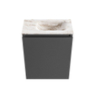 MONDIAZ TURE-DLUX 40cm toiletmeubel Dark Grey. EDEN wastafel Frappe positie rechts. Zonder kraangat. SW1102760