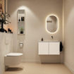MONDIAZ TURE-DLUX 80cm toiletmeubel Talc. EDEN wastafel Opalo positie rechts. Zonder kraangat. SW1104102