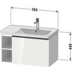 Duravit D-Neo wastafelonderkast 78.4x44x45.2cm 1 lade met softclose Eiken (terra) Mat SW640799