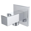 Wiesbaden Wandaansluitbocht met handdouchehouder vierkant 1/2" chroom SW21235