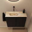 MONDIAZ TURE-DLUX 60cm toiletmeubel Urban. EDEN wastafel Frappe positie links. Zonder kraangat. SW1102613