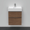 Duravit D-Neo wastafelonderkast 58.4x62.5x37.2cm 2 lades Noten (donker) Mat SW640972