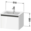 Duravit Ketho 2 wastafelonderbouwkast met 1 lade 61x48x44cm met greep antraciet basalt mat SW771907