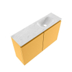 MONDIAZ TURE-DLUX 80cm toiletmeubel Ocher. EDEN wastafel Opalo positie rechts. Met 1 kraangat. SW1104442