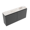 MONDIAZ TURE-DLUX 100cm toiletmeubel Dark Grey. EDEN wastafel Frappe positie rechts. Met 1 kraangat. SW1102770