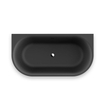 Plieger Kansas Halfvrijstaand bad - 155x80x60cm - met slotoverloop - met af- en overloopgarnituur - met poten - acryl - mat zwart SW924835