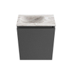 MONDIAZ TURE-DLUX 40cm toiletmeubel Dark Grey. EDEN wastafel Glace positie links. Zonder kraangat. SW1103225