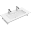 Villeroy en Boch Venticello meubelwastafel met wasbak midden met 2 kraangaten 100x50cm met overloop wit 1025116