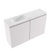 MONDIAZ TURE-DLUX 80cm toiletmeubel Cale. EDEN wastafel Opalo positie links. Met 1 kraangat. SW1104233