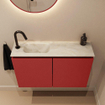 MONDIAZ TURE-DLUX 80cm toiletmeubel Fire. EDEN wastafel Ostra positie links. Met 1 kraangat. SW1104833