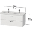 Duravit XBase Wastafelonderkast 120x45.8x56cm Standaard greep met softclose spaanplaat Grafiet Mat SW444534