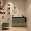 MONDIAZ TURE-DLUX 120cm toiletmeubel Army. EDEN wastafel Frappe positie links. Met 1 kraangat. SW1102649