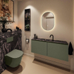 MONDIAZ TURE-DLUX 120cm toiletmeubel Army. EDEN wastafel Lava positie midden. Met 1 kraangat. SW1103664