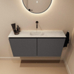 MONDIAZ TURE-DLUX 100cm toiletmeubel Dark Grey. EDEN wastafel Opalo positie midden. Zonder kraangat. SW1104270