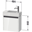 Duravit Ketho 2 wastafelonderbouwkast met 1 deur 48.4x23.8x44cm rechts, met greep antraciet wit mat SW772297