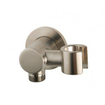 Wiesbaden Wandaansluitbocht met kantelbare handdouchehouder rond 1/2" geborsteld staal SW491625