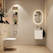 MONDIAZ TURE-DLUX 40cm toiletmeubel Talc. EDEN wastafel Frappe positie links. Zonder kraangat. SW1102585