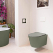 MONDIAZ LAVIE wandclosetpack - 36x53cm - diepspoel - rimless - Army (groen) - softclose - quick-release - toiletzitting - Smoke (grijs) SW1208725