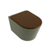 MONDIAZ LAVIE wandclosetpack - 36x53cm - diepspoel - rimless - Army (groen) - softclose - quick-release - toiletzitting - Rust (rood) SW1208696