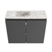 MONDIAZ TURE-DLUX 60cm toiletmeubel Dark Grey. EDEN wastafel Glace positie links. Zonder kraangat. SW1103210