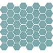 The Mosaic Factory Valencia mozaïektegel 4.3x4.9x0.5cm hexagon turquoise mat voor wand en vloer en voor binnen en buiten vorstbestendig SW382570