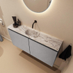 MONDIAZ TURE-DLUX 100cm toiletmeubel Plata. EDEN wastafel Glace positie midden. Zonder kraangat. SW1103457