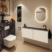 MONDIAZ TURE-DLUX 120cm toiletmeubel Talc. EDEN wastafel Lava positie rechts. Met 1 kraangat. SW1103650