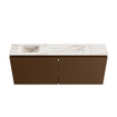 MONDIAZ TURE-DLUX 120cm toiletmeubel Rust. EDEN wastafel Frappe positie links. Zonder kraangat. SW1103035