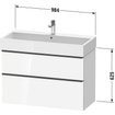 Duravit D-Neo wastafelonderkast 98.4x62.5x44.2cm 2 lades Eiken (terra) Mat SW641172