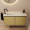 MONDIAZ TURE-DLUX 80cm toiletmeubel Oro. EDEN wastafel Ostra positie links. Met 1 kraangat. SW1104969