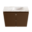 MONDIAZ TURE-DLUX 60cm toiletmeubel Rust. EDEN wastafel Frappe positie rechts. Zonder kraangat. SW1102986