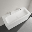 Villeroy & Boch Finion meubelwastafel met 2 kraangaten 120x50cm Ceramic+ zonder overloop stone white SW209578