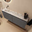 MONDIAZ TURE-DLUX 120cm toiletmeubel Dark Grey. EDEN wastafel Glace positie links. Zonder kraangat. SW1103257