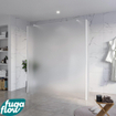 FugaFlow Eccelente Vetro Vrijstaande inloopdouche badkamer - 180x200cm - Glas mat - antikalk - 8mm veiligheidsglas - 2 zijwanden 40cm - met wandarmen en hoekprofielen - Wit mat - SW1125741