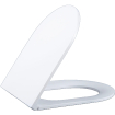 QeramiQ Dely Swirl Toiletset - 36.3x51.7cm - Geberit UP320 Burda inbouwreservoir - slimzitting - glans witte bedieningsplaat - rechthoekige knoppen - wit mat SW1126124