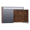 BRAUER Promise Deluxe spiegelkast - 100x70x15cm - met directe verlichting - 2 dubbelzijdige spiegeldeuren - Forest Cacao SW370057
