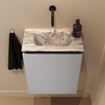 MONDIAZ TURE-DLUX 40cm toiletmeubel Plata. EDEN wastafel Glace positie midden. Zonder kraangat. SW1103419