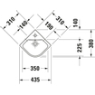 Duravit ME by Starck hoekfontein 1 kraangat met overloop 43.5x38cm mat wit 722433200 SW297049