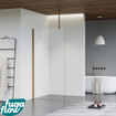 FugaFlow Eccelente Vetro inloopdouche badkamer - 70x200cm - helder glas - plafondarm - geborsteld koper SW1125008