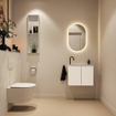 MONDIAZ TURE-DLUX 60cm toiletmeubel Talc. EDEN wastafel Opalo positie links. Met 1 kraangat. SW1104132