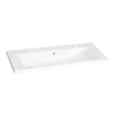 Saniclass Bari Meubelwastafel - 100x47x3.5cm - overloop - 1 wasbak - 2 kraangaten - keramiek - wit SW24930