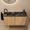 MONDIAZ TURE-DLUX 80cm toiletmeubel Washed Oak. EDEN wastafel Lava positie links. Met 1 kraangat. SW1104108