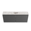 MONDIAZ TURE-DLUX 120cm toiletmeubel Dark Grey. EDEN wastafel Glace positie midden. Zonder kraangat. SW1103294