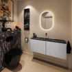 MONDIAZ TURE-DLUX 120cm toiletmeubel Plata. EDEN wastafel Lava positie midden. Zonder kraangat. SW1103989