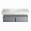 MONDIAZ ALAN - DLUX Badkamermeubelset - 130cm - onderkast - Plata - 2 lades - vrijhangende wastafel - wasbak midden - 1 kraangat - Opalo SW807063