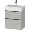 Duravit D-Neo wastafelonderkast 58.4x62.5x37.2cm 2 lades Betongrijs Mat SW640978