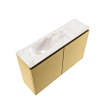 MONDIAZ TURE-DLUX 80cm toiletmeubel Oro. EDEN wastafel Frappe positie links. Zonder kraangat. SW1102945