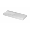 INK United wastafel - 120x45x11cm porselein links met 1 kraangat incl. porseleinen click plug en verborgen overloop systeem - glans wit SW956080